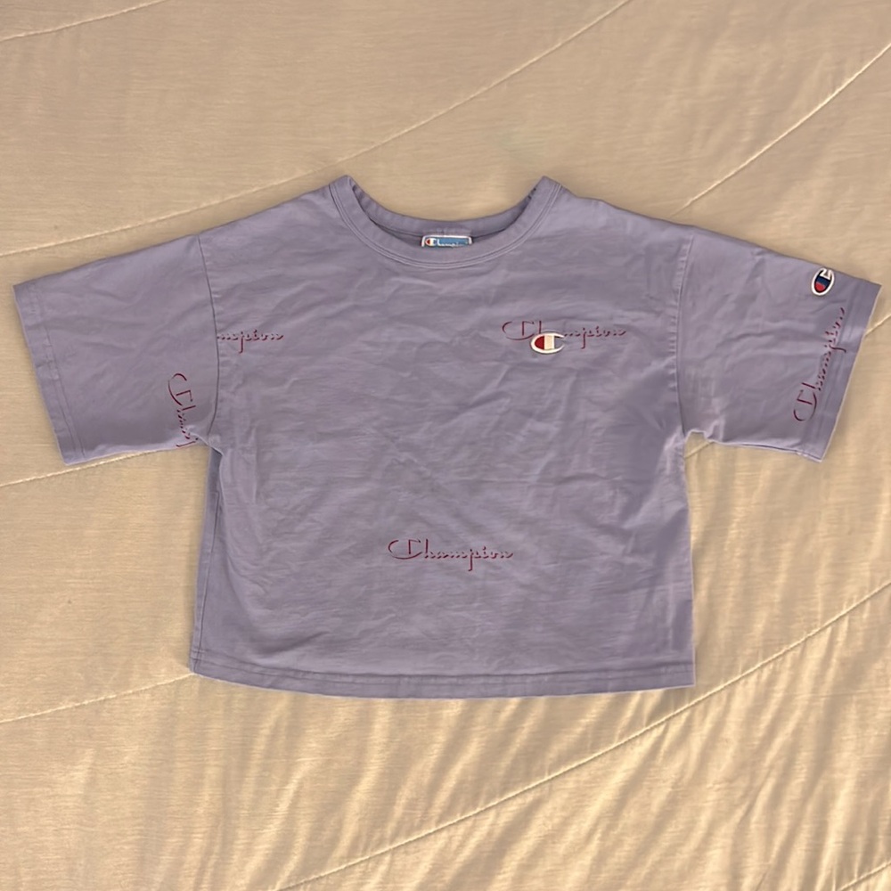 CHAMPION spell out cropped tee